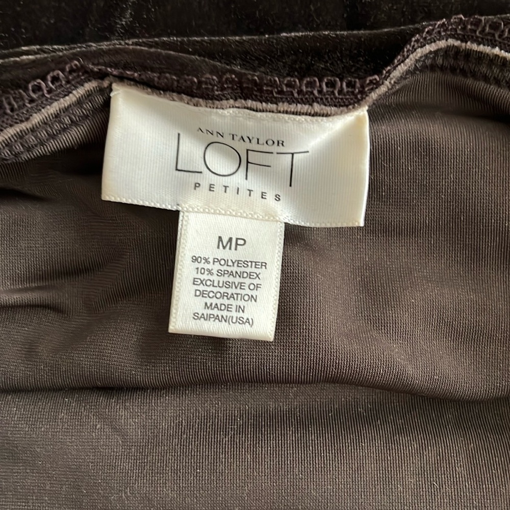 Ann Taylor Loft Brown Velvet Cami with Lace size MP - Picture 5 of 5